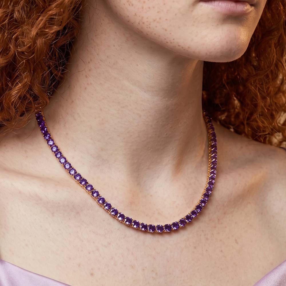 Eloise Midi 3MM Tennis Necklace - GENEVIVE