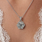 Caroline Halo Flower Couture Pendant Necklace GENEVIVE