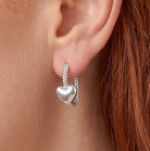 Emma Heart Charm Hoop Earrings GENEVIVE