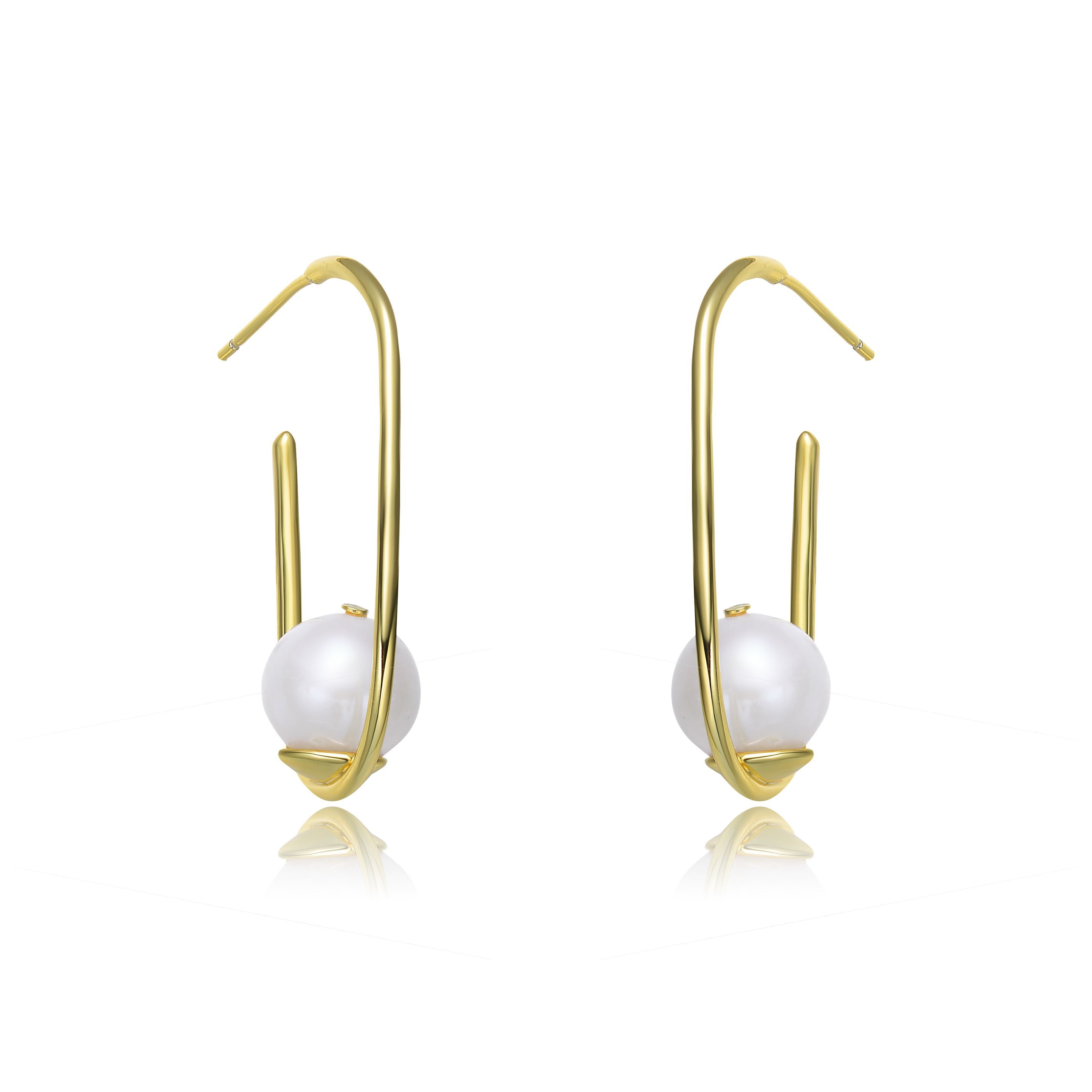 Brigitte Classic Pearl Hoop Earrings GENEVIVE
